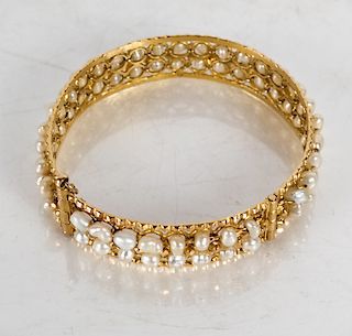 18K Gold, Pearl Bracelet 20 DWT