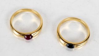 Two 18K Yellow Gold Rings 5.8 DWT