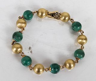 18K Gold and Turquoise Bracelet 14.9 DWT