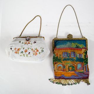Two Vintage Bead Bags