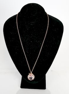 14K Diamond and Morganite Necklace