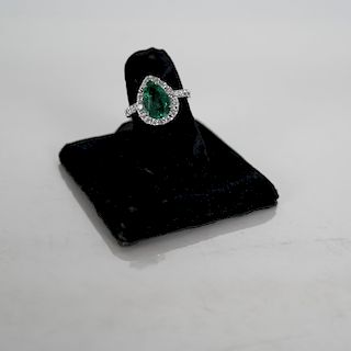 Platinum, Diamond and Emerald Ring