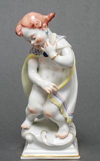 Meissen Porcelain Girl with Cape Figurine