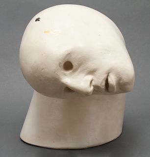 Richard Etts Modern Plaster Sculpture of a Head