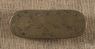 Dutch engraved snuff box, dated 1794, 5 1/4'' l.