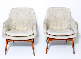 Adrian Pearsall Style Mid-Century Armchairs, Pair