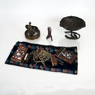 Group of 3 Bronze Objects, Plus Others