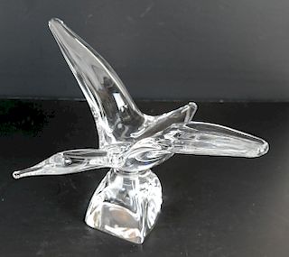 Daum, France Clear Crystal Bird in Flight