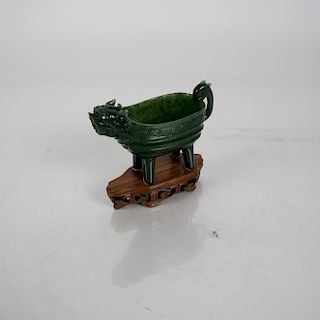 Chinese Spinach Jade Wine Cup
