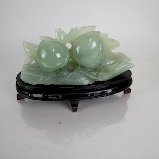 Chinese Celadon Jade of Two Peaches