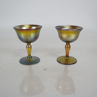 Two L.C.T. - Tiffany Favrile Glass Stems