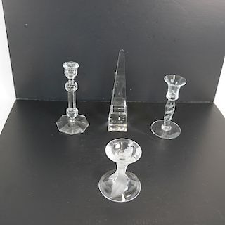 Four Crystal Items: Baccarat, Others