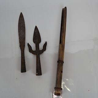 Two Tribal Iron Knives & A Noisemaker
