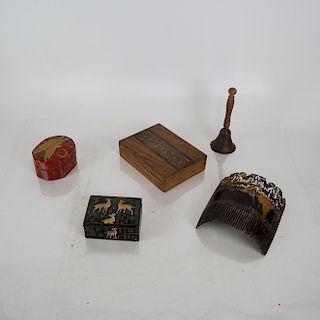 Tortoiseshell Comb, Ethnic Boxes and a Bell