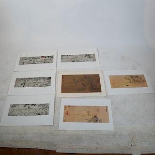 Seven Prints of Chinese Scroll Paintings