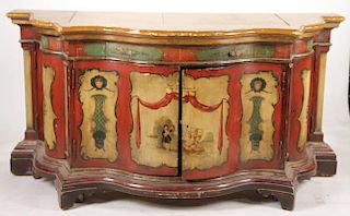 Baroque Style Paint-Decorated Cabinet, 20th C.