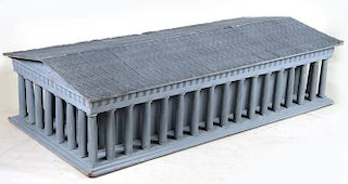 Blue-Painted Foam & Wood Model of the Parthenon