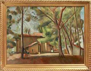 Edmond Ceria French Country Houses Oil on Canvas