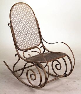 Iron Rocking Chair, Attr. to R.W. Winfield & Co