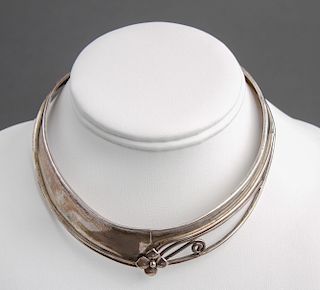 Modern Sterling Silver Collar Necklace