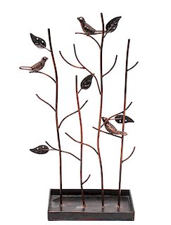 "Perched Birds" Modern Metal Table Sculpture