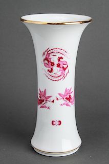 Meissen Porcelain Pink Dragon Trumpet Vase