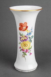 Meissen Porcelain Floral Motif Trumpet Vase