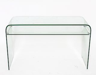 Two-Tier Glass Waterfall Console Table