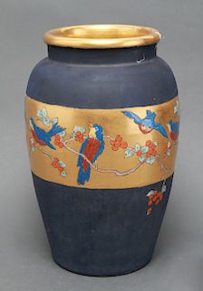 Ethel Smith "Birds and Holly" Pottery Vase