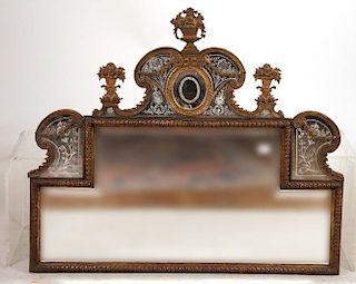 Neoclassical Style Gilt and Etched Glass Mirror
