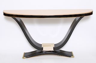 Art Deco Style Lacquered Demilune Console Table