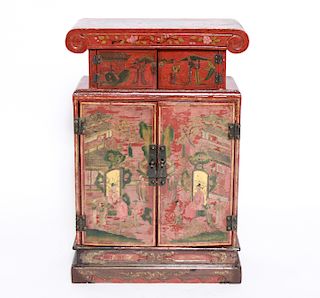 Chinese Painted Diminutive Cabinet
