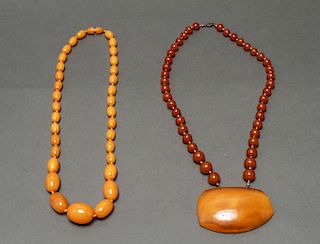Honey & Butterscotch Amber Beaded Necklaces, 2