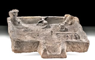Egyptian Stone Model Offering Table, Shovel-Shaped