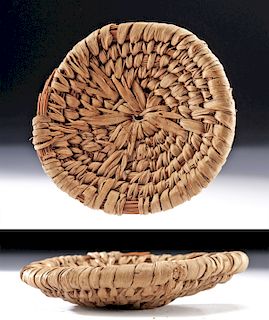 Exhibited Egyptian Woven Date Palm Basket, ex Sotheby's