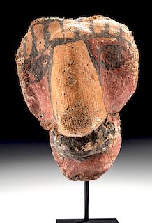 Egyptian Ptolemaic Gesso / Linen Mummy Mask - Baboon
