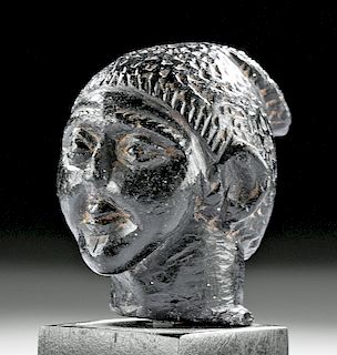 Miniature Egyptian Coptic Steatite Woman's Head