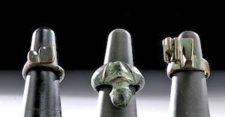 Lot of 3 Roman Bronze Key Rings