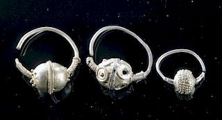 Lot of 3 Byzantine Silver Earrings - 9.7 g