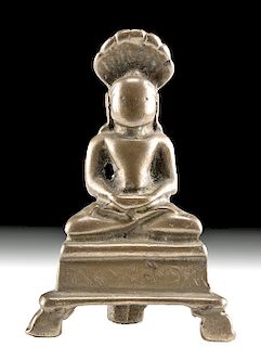 Near-Miniature 15th C. Indian Jain Brass Buddha