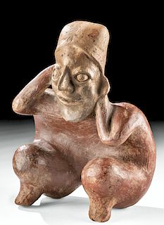 Jalisco Ameca Grey Pottery Squatting Figure