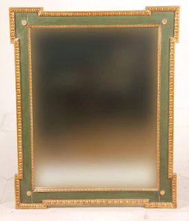 Neoclassical Style Gold and Green Mirror