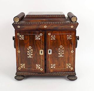 Chinese Veneer Wood Jewelry Box, 20thC.