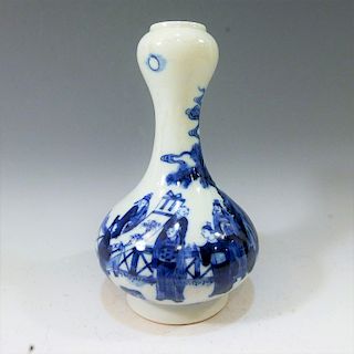 CHINESE ANTIQUE BLUE WHITE PORCELAIN VASE - YONGZHENG MARK AND PERIOD