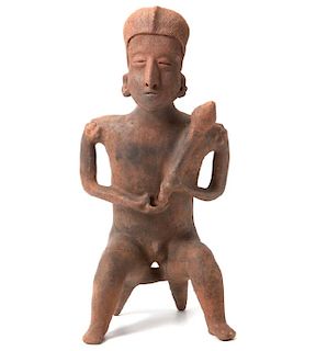 Large Nayarit Red Pottery Figure
