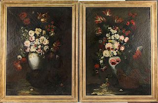 Pair of Oil on Canvas, Floral Still Life