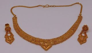 JEWELRY. Indian 22kt Gold Demi-Parure.