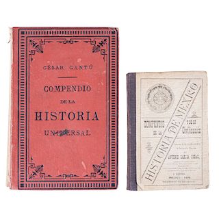 LOTE DE LIBROS: Compendio de la Historia de México y su Civilización / Compendio de Historia Universal.  México / París: 1906 - 1888.