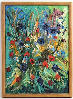 Oil on Canvas, Flowers, 20th C.