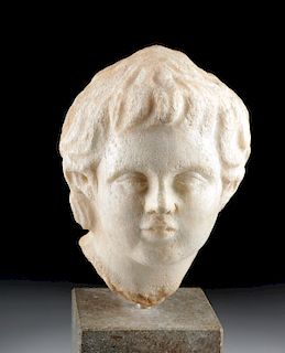 Roman Marble Head of a Youth